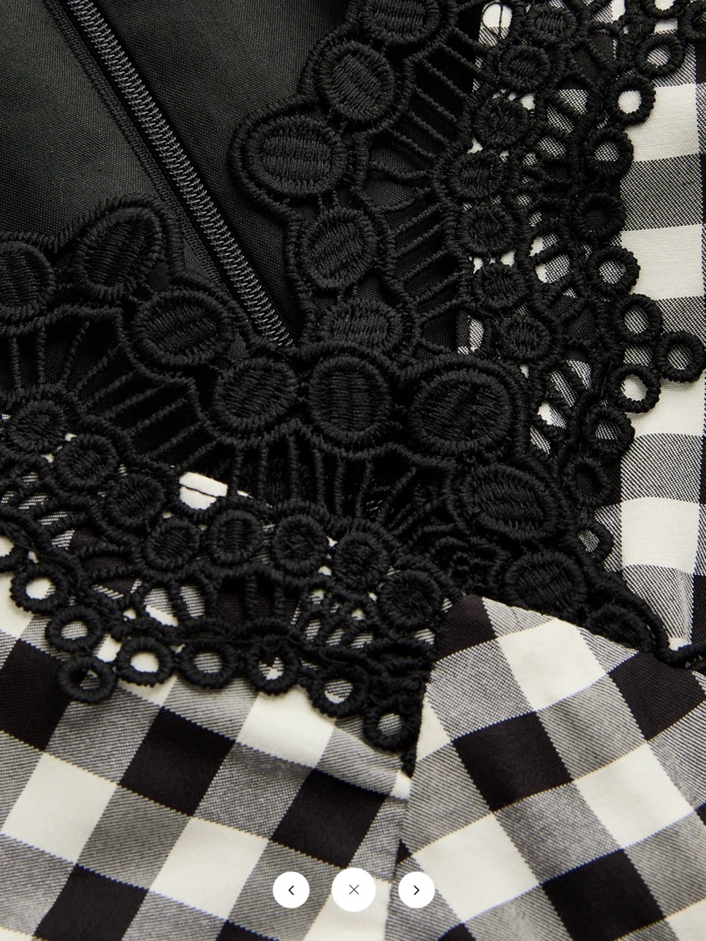 Commense Sleeveless Lace Trim Gingham Maxi Dress - Large - Picture 6 of 6